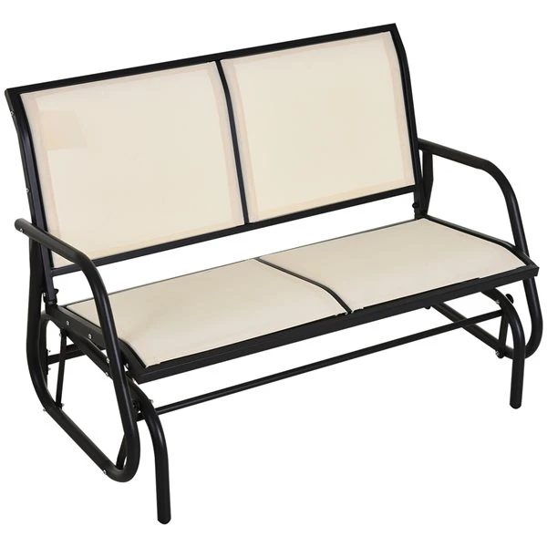 Banc Coulissant D'extérieur Outsunny Crème En Acier Pour 2 Personnes 3 Banc Coulissant D'extérieur Outsunny Crème En Acier Pour 2 Personnes