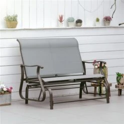 Banc Coulissant D'extérieur Outsunny Gris Pâle En Acier Pour 2 Personnes 8 Banc Coulissant D'extérieur Outsunny Gris Pâle En Acier Pour 2 Personnes -Outsunnies Boutique 331014353 AlternateImage1 l