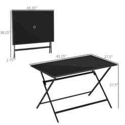 Table à Manger D'extérieur Outsunny Rectangulaire De 27,5 Po L. X 43,25 Po L. Avec Trou Pour Parasol -Outsunnies Boutique 331014355 AlternateImage2 l