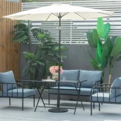 Table à Manger D'extérieur Outsunny Rectangulaire De 27,5 Po L. X 43,25 Po L. Avec Trou Pour Parasol -Outsunnies Boutique 331014355 AlternateImage6 l