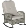 Fauteuil Berçant Outsunny En Osier Et Métal Gris