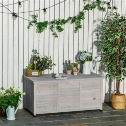 Coffre De Rangement Extérieur Outsunny Gris De 50 Po X 22 Po -Outsunnies Boutique 331014380 AlternateImage3 l