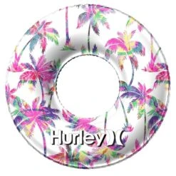 Bouée Gonflable 32,5 Pouces Par Hurley, Motif De Palmier Rose