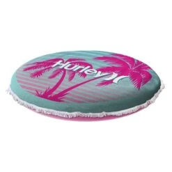 Flotteur De Piscine Gonflable Island Towel Top Par Hurley, Motif De Palmier Rose