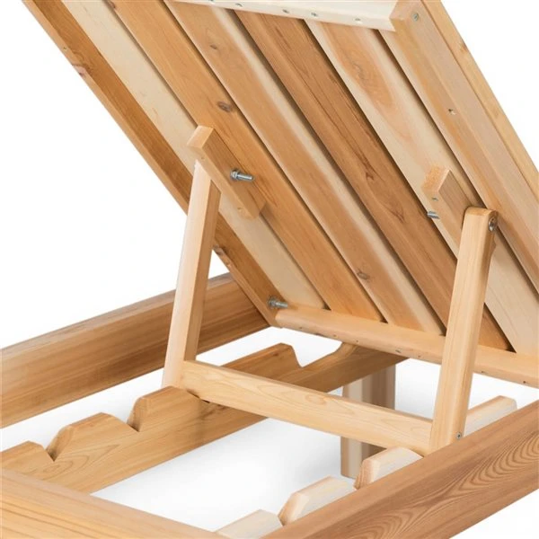 Chaise Longue Stationnaire Inclinable En Cèdre Naturel Par All Things Cedar Avec Siège En Lattes Et Coussin Rouge 6 Chaise Longue Stationnaire Inclinable En Cèdre Naturel Par All Things Cedar Avec Siège En Lattes Et Coussin Rouge – Image 4