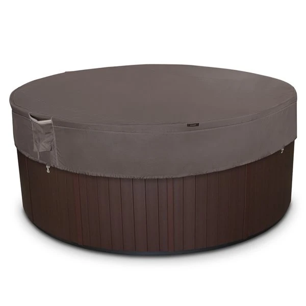 Housse De Spa Circulaire Ravenna Par Classic Accessories En Polyester Taupe Foncé De 14 Po X 84 Po X 84 Po 3 Housse De Spa Circulaire Ravenna Par Classic Accessories En Polyester Taupe Foncé De 14 Po X 84 Po X 84 Po