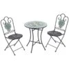 Ensemble Pour Le Patio Outsunny De Style Bistro Avec Cadre En Acier Noir Avec Dessus De Table En Mosaïque Verte, 3 Pièces
