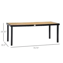 Table De Salle à Manger Extérieure Outsunny Rectangulaire De 35,5 Po L. X 74,75 Po L. -Outsunnies Boutique 331025417 AlternateImage2 l