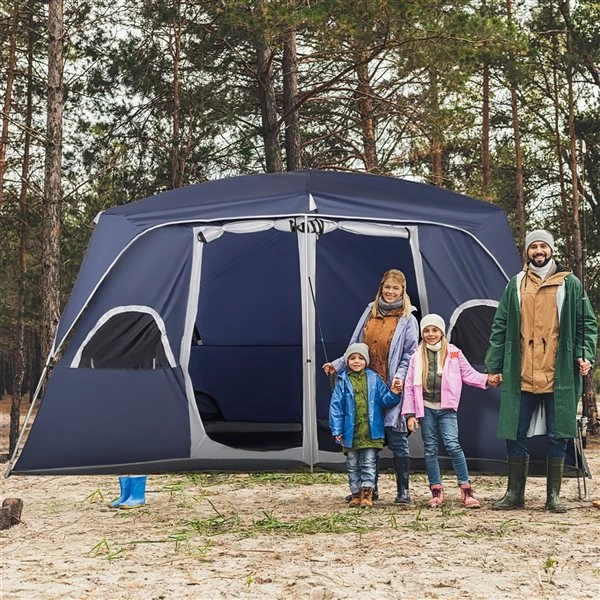 Tente De Camping Outsunny En Polyester Bleu 4 Tente De Camping Outsunny En Polyester Bleu – Image 2