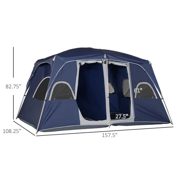Tente De Camping Outsunny En Polyester Bleu 5 Tente De Camping Outsunny En Polyester Bleu – Image 3