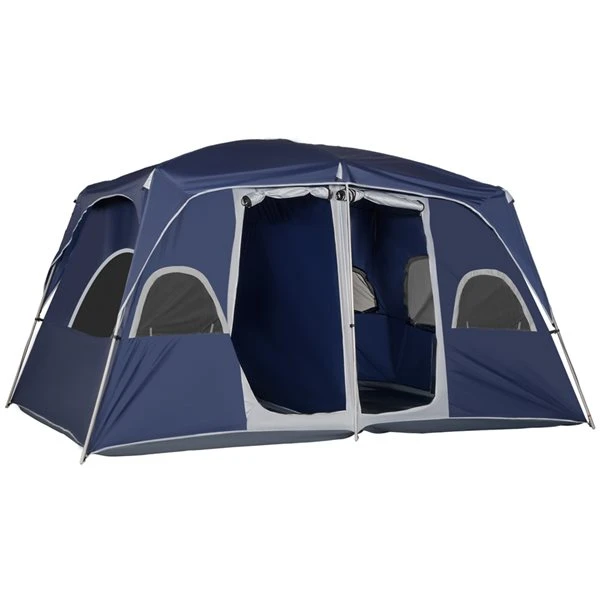 Tente De Camping Outsunny En Polyester Bleu 3 Tente De Camping Outsunny En Polyester Bleu
