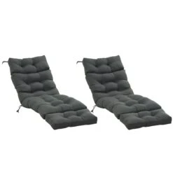 Coussins De Chaise Longue Outsunny Noirs, 2 Pièces