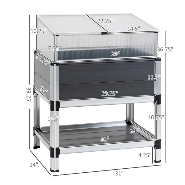 Jardinière à Serre Outsunny De 2,58 Pi L. X 2 Pi L. X 3,27 Pi H. 5 Jardinière à Serre Outsunny De 2,58 Pi L. X 2 Pi L. X 3,27 Pi H. – Image 3