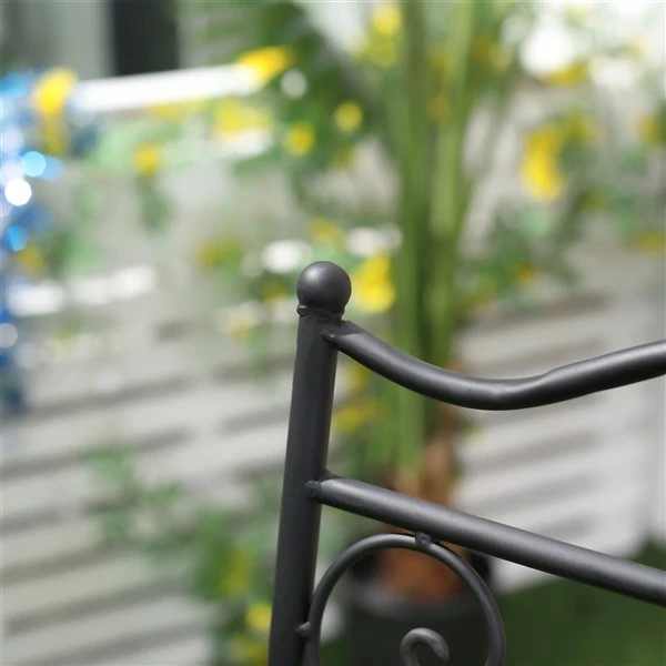 Ensemble Pour Le Patio Outsunny De Style Bistro Avec Cadre En Acier Noir Avec Dessus De Table En Mosaïque Bleue, 3 Pièces 6 Ensemble Pour Le Patio Outsunny De Style Bistro Avec Cadre En Acier Noir Avec Dessus De Table En Mosaïque Bleue, 3 Pièces – Image 4