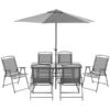Ensemble à Dîner Extérieur Gris Par Outsunny Avec Parasol, 8 Pièces 1 Ensemble à Dîner Extérieur Gris Par Outsunny Avec Parasol, 8 Pièces -Outsunnies Boutique 331026127 MainImage 001 l