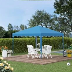 Abri Soleil Rétractable Carré Bleu Par Outsunny De 10 Pi -Outsunnies Boutique 331026138 AlternateImage2 l