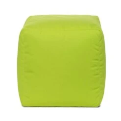 Pouf D'intérieur/d'extérieur En Oléfine Vert Cube Soleil Par Gouchee Home