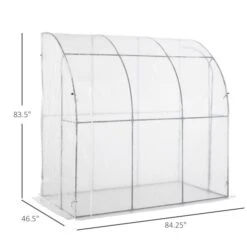 Serre De Jardin Adossée Avec Porte Zippée Enroulable De 7 Pi X 4 Pi Par Outsunny, Blanche -Outsunnies Boutique 331044661 AlternateImage2 l