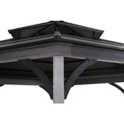 Abri De Jardin Permanent Hexagonal En Métal Noir Ashland Par Sunjoy De 14,7 pi X 14,7 pi Avec Toit En Acier -Outsunnies Boutique 331044803 AlternateImage2 l