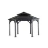 Abri De Jardin Permanent Hexagonal En Métal Noir Ashland Par Sunjoy De 14,7 pi X 14,7 pi Avec Toit En Acier
