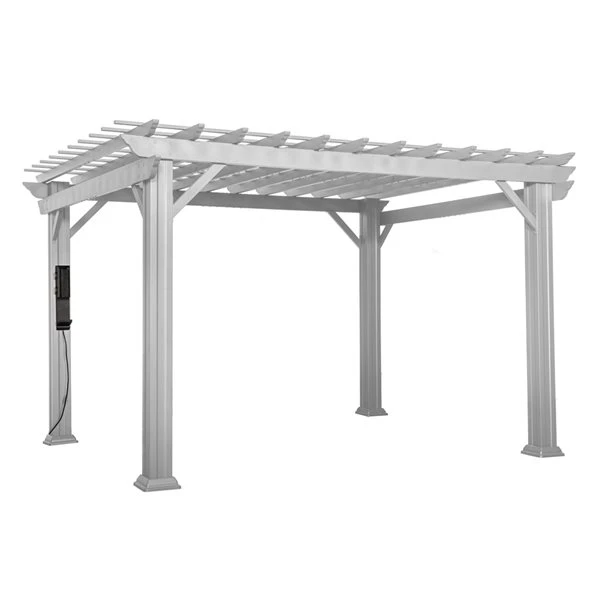 Pergola Autoportante En Métal Blanc Hawthorne Par Backyard Discovery De 10 pi L. X 12 pi L. X 7,7 pi H. 3 Pergola Autoportante En Métal Blanc Hawthorne Par Backyard Discovery De 10 pi L. X 12 pi L. X 7,7 pi H.
