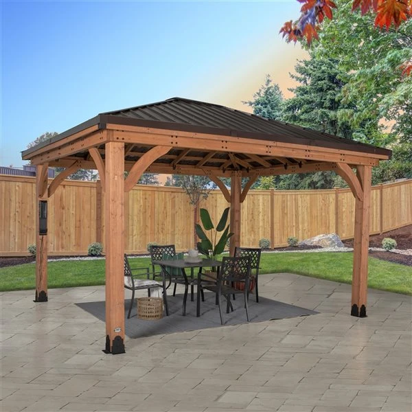 Abri De Jardin Permanent Rectangulaire De 14 pi X 12 pi Barrington Par Backyard Discovery En Bois Brun Avec Toit En Acier 4 Abri De Jardin Permanent Rectangulaire De 14 pi X 12 pi Barrington Par Backyard Discovery En Bois Brun Avec Toit En Acier – Image 2