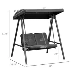 Balancelle De Véranda Outsunny En Acier Noir Pour 2 Personnes -Outsunnies Boutique 331058220 AlternateImage2 l