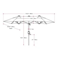 Parasol De Patio Double CorLiving De 15 Pieds Résistant Aux Rayons UV, Noir -Outsunnies Boutique 331061073 AlternateImage4 l