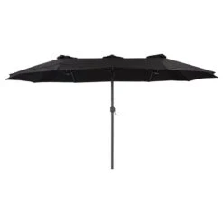 Parasol De Patio Double CorLiving De 15 Pieds Résistant Aux Rayons UV, Noir