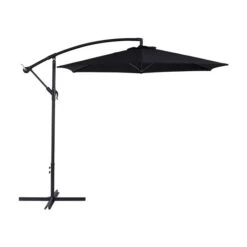 Parasol De Patio Suspendu Inclinable CorLiving De 9 Pi, Noir