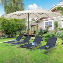 Parasol De Patio Double CorLiving De 15 Pieds Résistant Aux Rayons UV, Blanc Chaud -Outsunnies Boutique 331061085 AlternateImage1 l