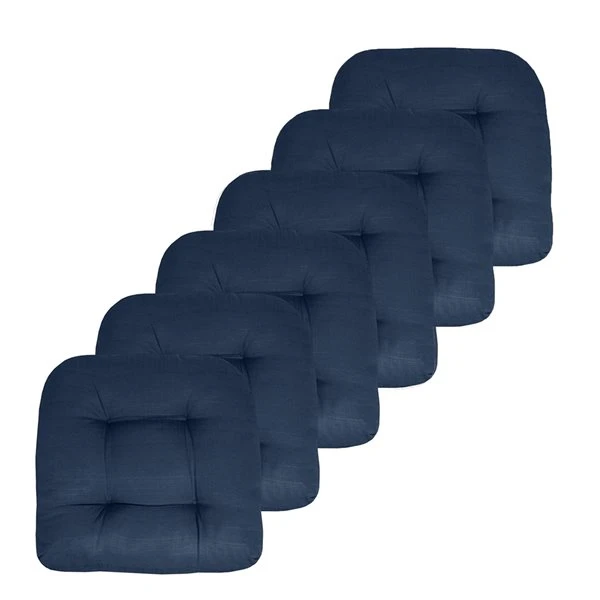 Coussin De Siège Touffeté Pour Patio De Marina Decoration, Paquet De 6 Bleu Marine 3 Coussin De Siège Touffeté Pour Patio De Marina Decoration, Paquet De 6 Bleu Marine