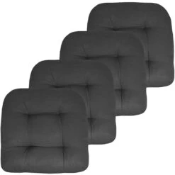 Coussin De Siège Touffeté Pour Patio De Marina Decoration, Paquet De 4 Gris