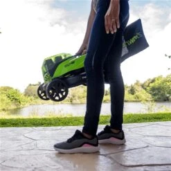 Tondeuse à Gazon électrique Manuelle Greenworks Powerall Sans Fil De 24 V Au Lithium-ion, 14 Po Avec 2 Batteries Et Chargeur -Outsunnies Boutique 331067967 AlternateImage4 l