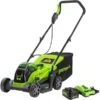 Tondeuse à Gazon électrique Manuelle Greenworks Powerall Sans Fil Sans Balais 24 V, 13 Po Avec Batterie Et Chargeur