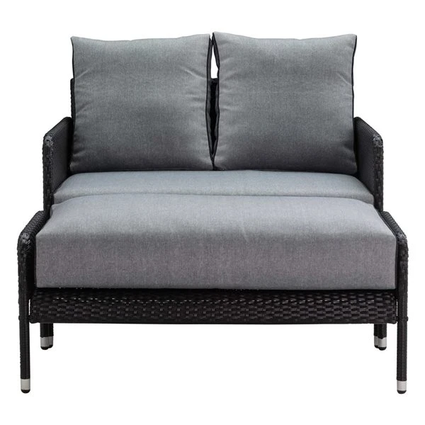 Chaise Longue Herman Surdimensionnée Grise Et Noire En Aluminium Par Patio Flare, 2 Pièces 3 Chaise Longue Herman Surdimensionnée Grise Et Noire En Aluminium Par Patio Flare, 2 Pièces