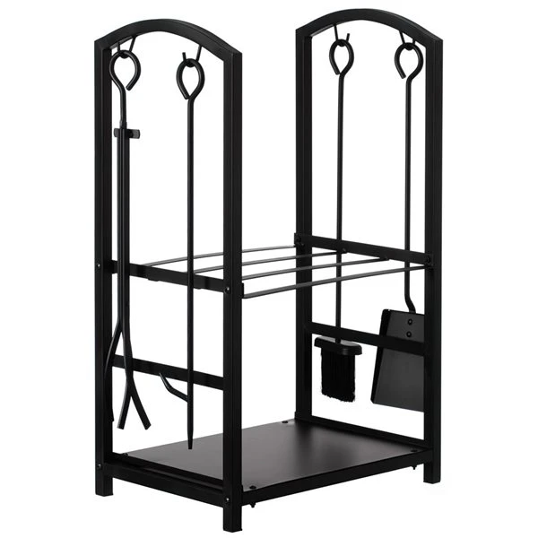 Ensemble D'outils Et Porte-bûches Gardenised Intérieur Et Extérieur En Fer, 5 Pièces 3 Ensemble D'outils Et Porte-bûches Gardenised Intérieur Et Extérieur En Fer, 5 Pièces