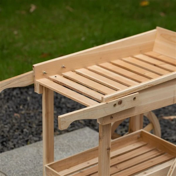 Chariot Pour Plantes Vintiquewise En Séquoia Naturel à 2 Niveaux 7 Chariot Pour Plantes Vintiquewise En Séquoia Naturel à 2 Niveaux – Image 5