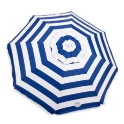 Parasol Rio Beach Bleu Et Blanc De 6 Pi
