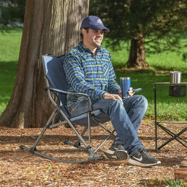 Chaise De Camping Pliante à Bascule Camp & Go Bleue 7 Chaise De Camping Pliante à Bascule Camp & Go Bleue – Image 5