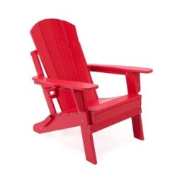 Chaise Adirondack Rouge En Polyéthylène Haute Densité Par Lake Country Outdoors -Outsunnies Boutique 332002758 AlternateImage1 l
