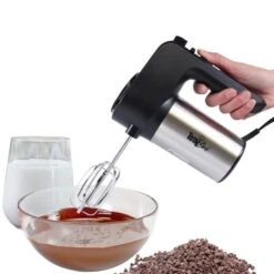 Batteur à Main à 6 Vitesses De 250 Watts Avec Turbo Boost Par Total Chef, Noir Et Argent -Outsunnies Boutique 332002956 AlternateImage3 l