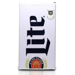Réfrigérateur Compact De 3,2 Pi³ (90 L) Blanc Par Miller Lite Avec Ouvre-bouteille