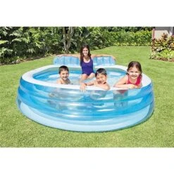 Piscine Familiale Intex Banc Intégré 90 X 86 X 31 Po, 156 Gal, Bleu -Outsunnies Boutique 332003886 AlternateImage2 l