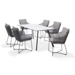 Ensemble à Dîner Extérieur Opal De LifestyleGarden Gris 7 Pièces