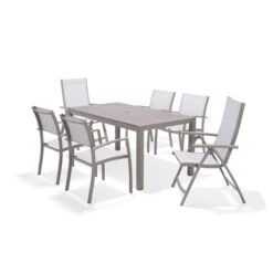 Ensemble à Dîner Extérieur Morella De LifestyleGraden Gris-blanc 7 Pièces