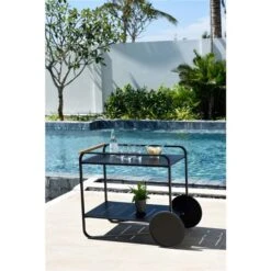 Chariot De Service Extérieur Portals De LifestyleGarden Noir, 2 Tablettes -Outsunnies Boutique 332004103 AlternateImage2 l