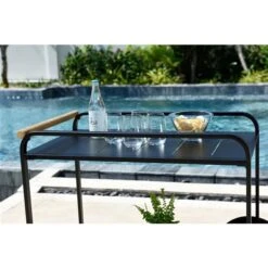 Chariot De Service Extérieur Portals De LifestyleGarden Noir, 2 Tablettes -Outsunnies Boutique 332004103 AlternateImage3 l