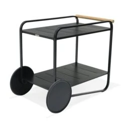 Chariot De Service Extérieur Portals De LifestyleGarden Noir, 2 Tablettes