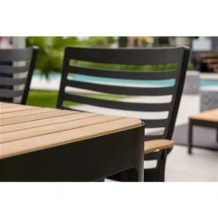 Ensemble à Dîner Extérieur Portals De LifestyleGarden Noir Et Gris Table 82,7 Po 9 Pièces -Outsunnies Boutique 332004107 AlternateImage4 l